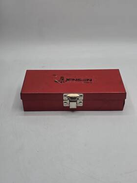 354b105 Jensen Vintage 1/4 Inch Drive Socket Set With Ratchet And Extensions - Red Metal Case