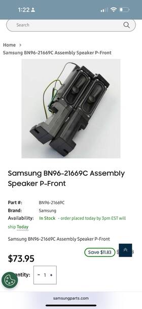 Bn96-21669c Samsung Bn96-216690 Tv Speakers 6 Ohm 10 Watt Bn96-21669c Samsung Bn96-216690 Tv Speakers 6 Ohm 10 Watt
