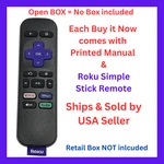 Roku Simple Stick Remote Netflix Disney+ Apple Tv+ Hulu Rc-alir 3226001002 Aaa. Fixed Price $24.95.