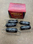 5 Nos Nib Philco Rebrand Sprague Black Beauty .0047UF 1600VDC Molded Capacitor. Fixed Price $40.00.