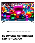 Lg Class Series Led Ai 4K Uhd Smart Webos Tv (2025) 50UA7700PUB. Fixed Price $365.99.