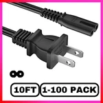 Long 10FT Tv Power Cord For Samsung Tcl Hisense Universal Ac Cable 2 Prong Lot. Fixed Price $59.99.
