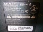 Sharp 42" Lcd Tv Model LC-42D62U Board Repair Kit. Fixed Price $100.00.