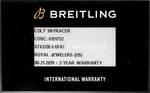 Breitling Colt Skyracer X74320E4/BF87 Swiss Watch Certificate Warranty Guarantee. Fixed Price $49.00.