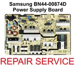 Mail-in Repair Service For Samsung BN44-00874D Power Supply Board. Fixed Price $50.00.