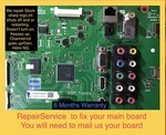 Repair Service To Fix DUNTKG460WE01, G460FM02, QPWBXG460WJN2, LC-70LE660U. Fixed Price $75.00.