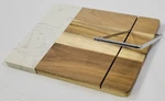 *l) Leed's Acadia Wood And Marble Cheese Cutting Board 11" X 8.5". Fixed Price $19.99.