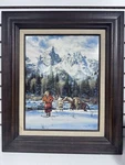 Gerry Metz Art Trapper In Tetons Board Signed Matted And Framed Bh. Fixed Price $495.00.