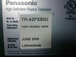 Panasonic Inch Plasma Tv Board Repair Kit Model TH-42PX80U. Fixed Price $100.00.